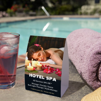 Boutique Hotel Spa Services Paper Table Tent