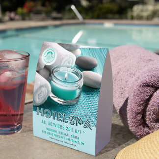 Boutique Hotel Spa Services Table Tent Sign