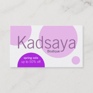 Boutique Kadsaya 8 Promotion Store Business Card