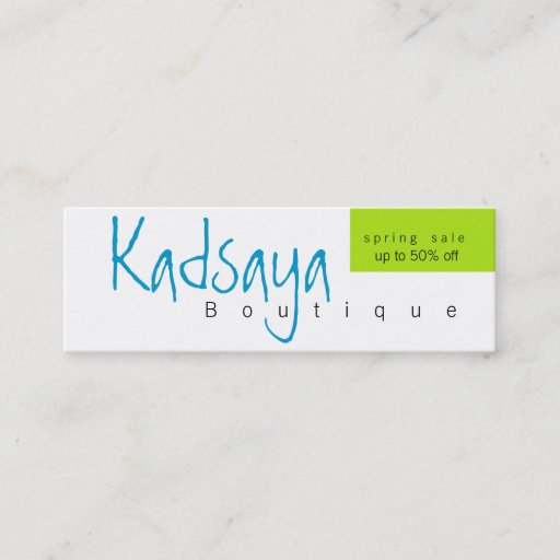 Customizable Boutique Kadsaya 9 Promotion Store Business Card