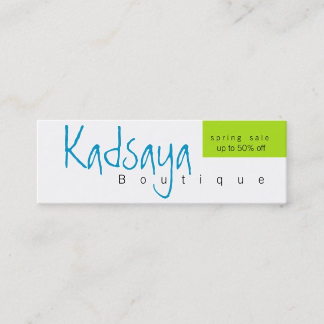 Boutique Kadsaya 9 Promotion Store Business Card (Front)