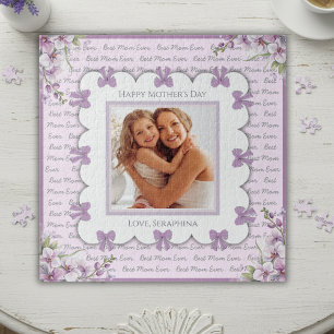 Boutique Lavender Coquette Mother’s Day Photo Jigsaw Puzzle