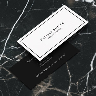 Boutique Luxury Minimal Professional Black White Business Card