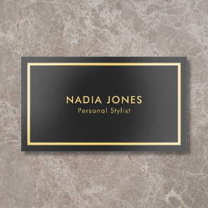 Boutique Luxury Modern Minimalist Black Foil Business Cards