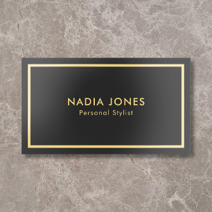Boutique Luxury Modern Minimalist Black Foil Business Cards