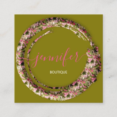  Boutique Mimetic Camouflage Military Fashion Pink Square Business Card