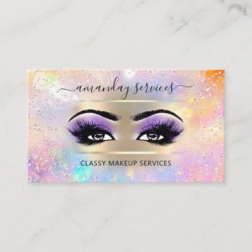 Boutique Online Shop Makeup QR Code Holograph Business Card