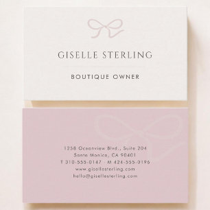 Boutique Owner Pink Bow Business Card