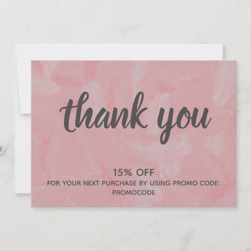Boutique Pink Oil Painting Thank You Discount  Inv Invitation