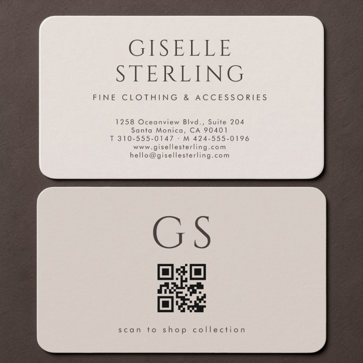 Boutique QR Code Neutral Business Card