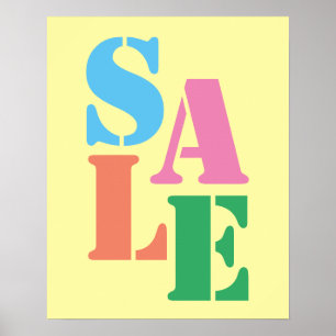 Boutique Sale Sign, Retail Store Signage, Colorful Poster