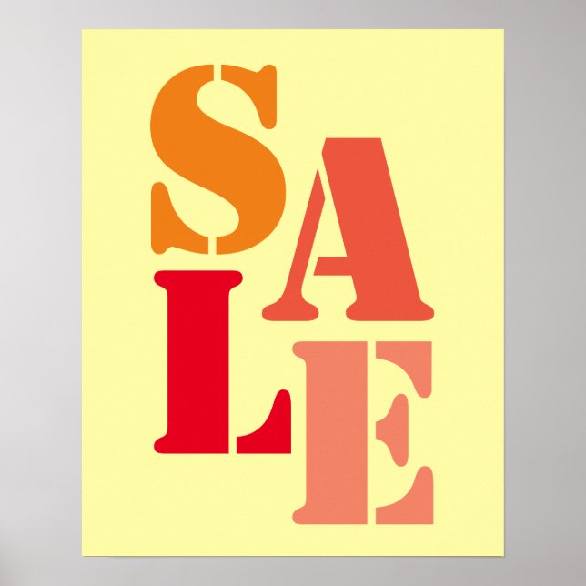Boutique Sale Sign, Retail Store Signage, Yellow Poster (Front)