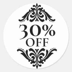 Boutique Shop Business 30% Percent Off Labels