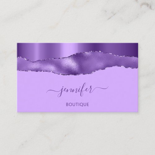 Boutique Shop QR Code White Purple Violet Business Card