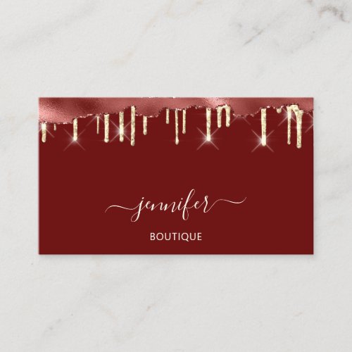 Boutique Shop Rose Abstract  QR Code Drips Business Card