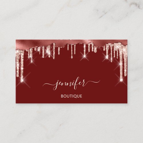 Boutique Shop Rose Abstract  QR Code Rose Drips  Business Card