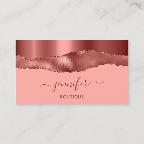 Boutique Shop Rose Glitter Abstract  QR Code Pink Business Card