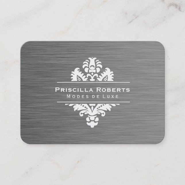 Boutique Steel Modern Luxe Ornate Element Business Card (Front)
