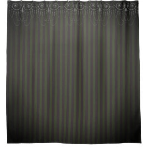 Boutique Stripes Lavender Green / Chandeliers - Shower Curtain