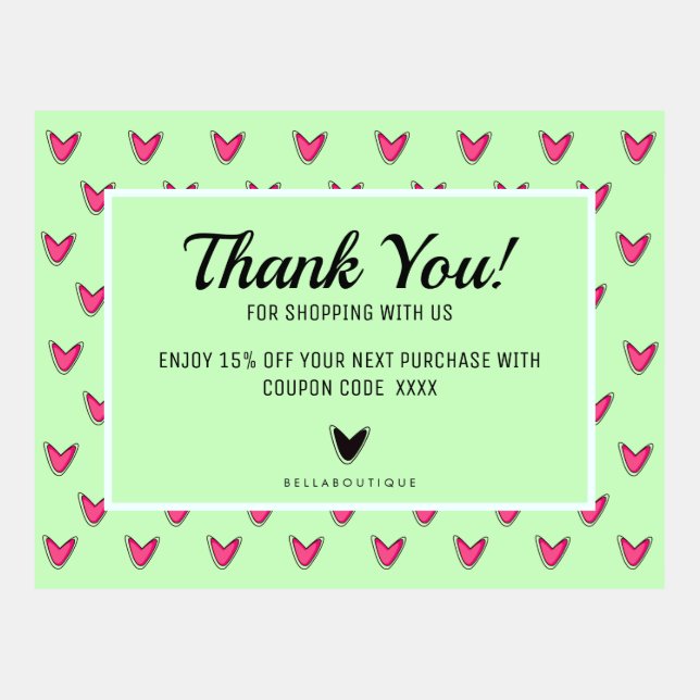 Boutique thank you coupon postcard template (Front)