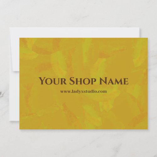 Boutique Yellow Oil Painting Thank You Discount Invitation