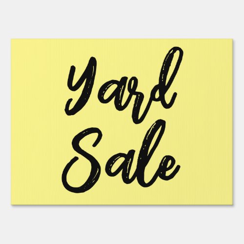 Boutique Yellow Yard Sale Sign