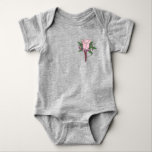 Boutonniere Pink Rose Flower Wedding Ring Bearer Baby Bodysuit<br><div class="desc">Features an original marker illustration of a pretty pink rose wedding boutonniere button hole flower, surrounded by delicate baby's breath and "pinned" to a baby suit. Perfect for a bridal shower, engagement party, or wedding reception! Coordinating wedding designs available. Designer is available to create and upload custom designs to match...</div>