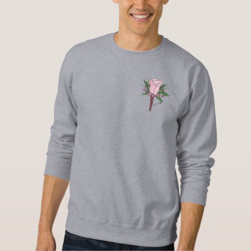 Boutonniere Rose Wedding Groomsmen Sweatshirt