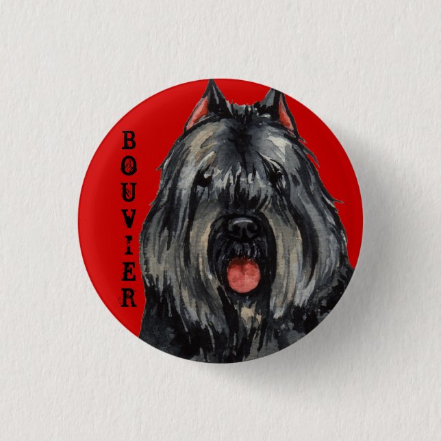 Bouvier Color Block Pinback Button (Front)