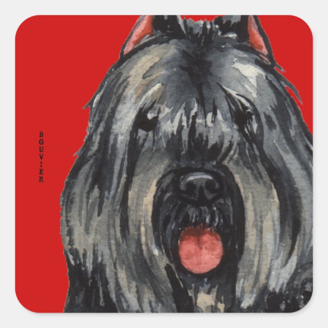 Bouvier Color Block Square Sticker (Front)