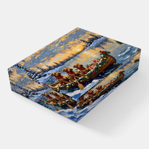 Bouvier des Flandres Christmas Boat Holiday Paperweight