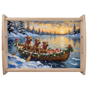 Bouvier des Flandres Christmas Boat Holiday Serving Tray