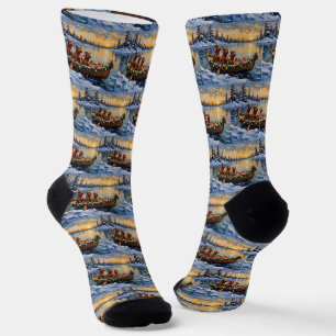 Bouvier des Flandres Christmas Boat Holiday Socks