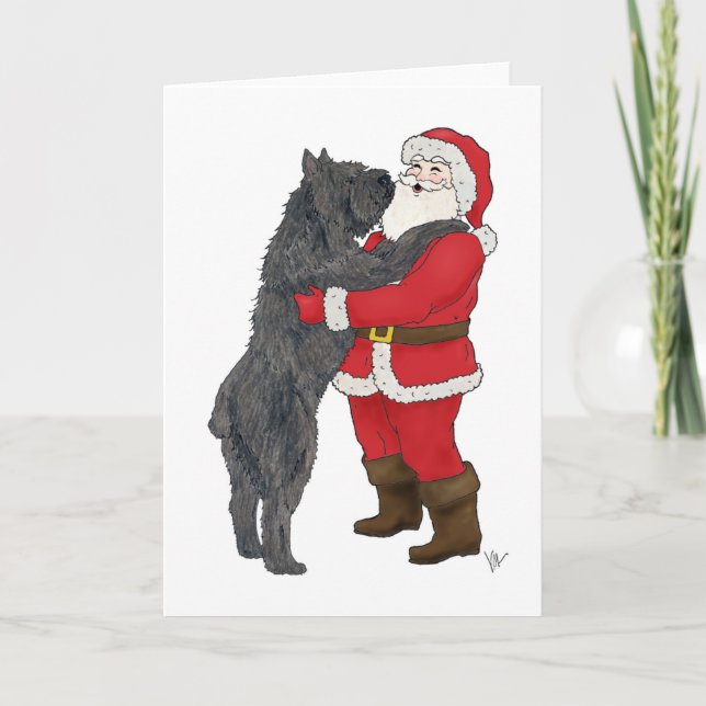 Bouvier des Flandres Christmas Greeting Holiday Card (Front)
