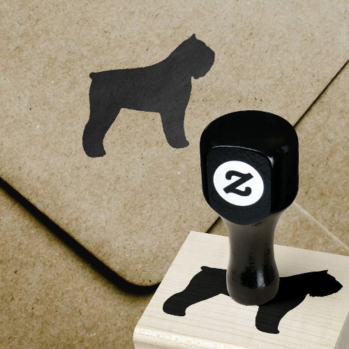 Bouvier des Flandres Dog Breed Silhouette Rubber Stamp