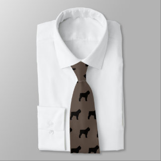 Bouvier des Flandres Dog Breed Silhouettes Pattern Neck Tie