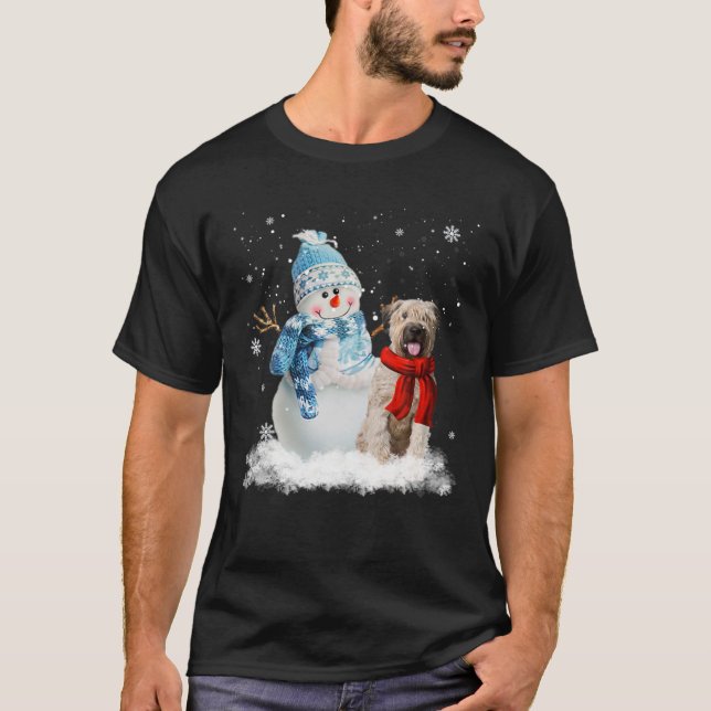 Bouvier Des Flandres Dog Christmas Snowman Christm T-Shirt (Front)