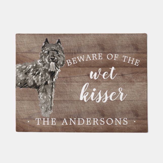 Bouvier des Flandres Dog Personalized Door Mat (Front)