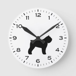 Bouvier des Flandres Dog Silhouette Round Clock