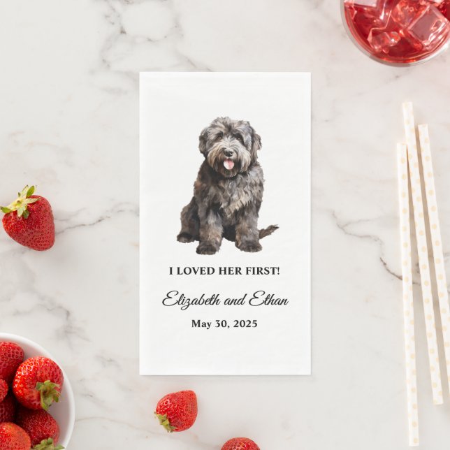 Bouvier des Flandres Dog Wedding Dinner Paper Guest Towels (Insitu)