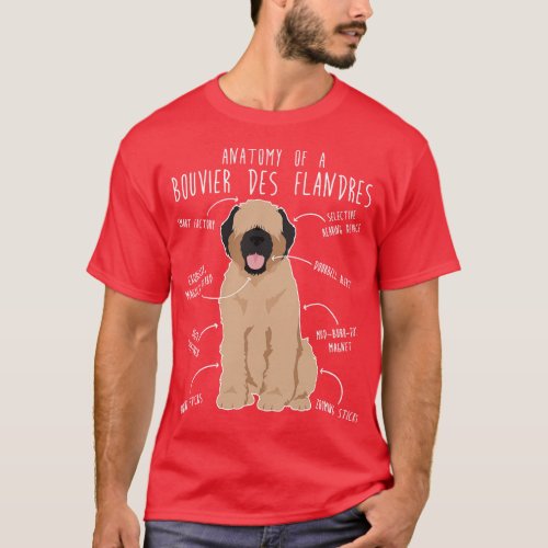 Bouvier Des Flandres Fawn Cream Dog Anatomy 1 T_Shirt