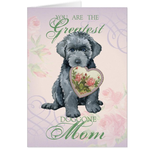 Bouvier des Flandres Heart Mom Card (Front)