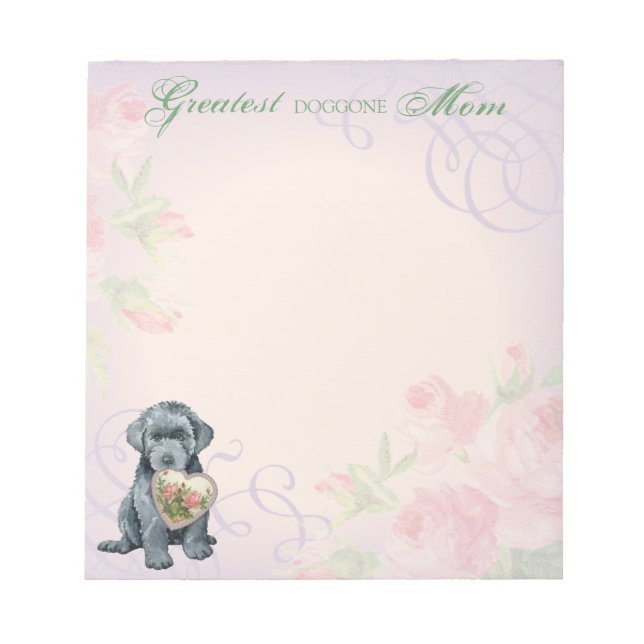 Bouvier des Flandres Heart Mom Notepad (Front)
