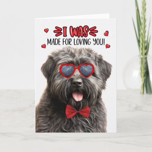 Bouvier des Flandres Made for Loving You Valentine Holiday Card