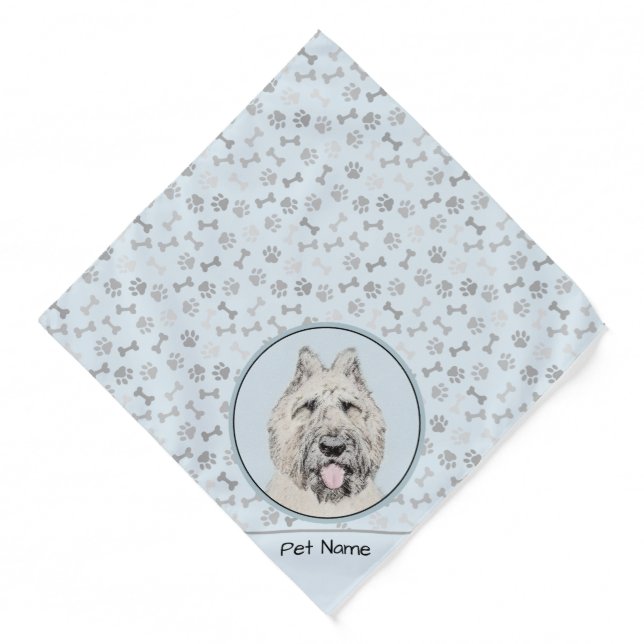 Bouvier des Flandres Painting Fawn Brindle Dog Art Bandana (Front)
