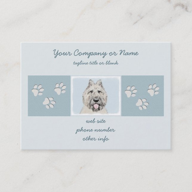 Bouvier des Flandres Painting - Original Dog Art Business Card (Front)