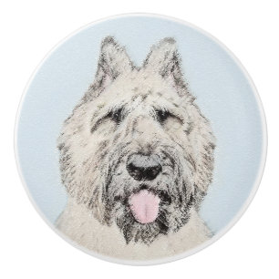 Bouvier des Flandres Painting - Original Dog Art Ceramic Knob