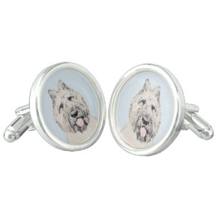Bouvier des Flandres Painting - Original Dog Art Cufflinks