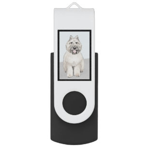 Bouvier des Flandres Painting - Original Dog Art Flash Drive