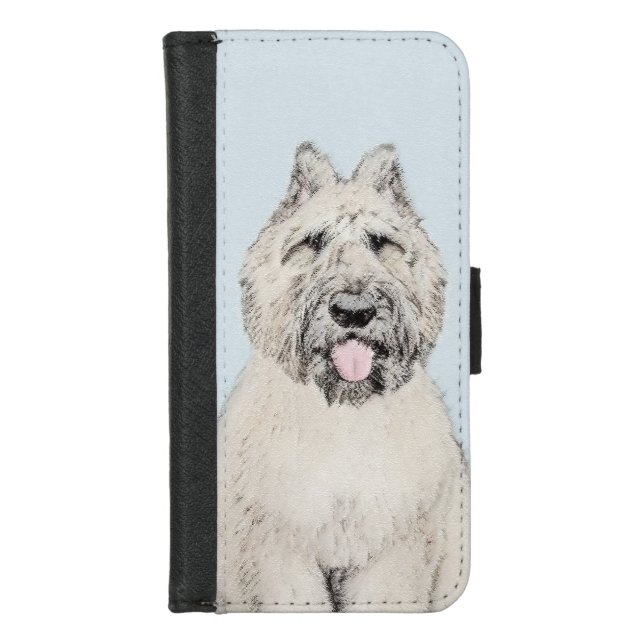 Bouvier des Flandres Painting - Original Dog Art iPhone Wallet Case (Front)